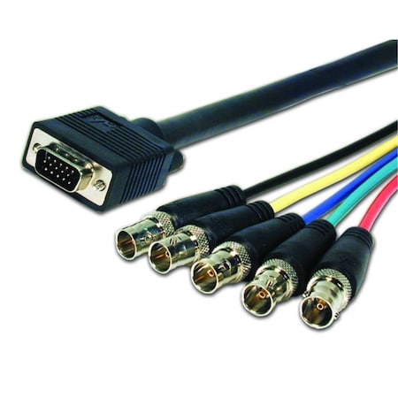 Comprehensive HR Pro Series VGA HD15 jack to 5 BNC jacks cable 6ft VGA15J-5BJ-6HR